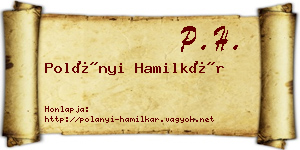 Polányi Hamilkár névjegykártya